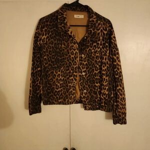 Chico's Brown Leopard Jean Jacket